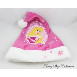 Bonnet de Noël Princesse Aurore DISNEY La Belle au bois dormant rose pompon flocons enfant