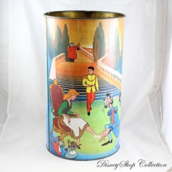 Antique Cinderella Laundry Barrel DISNEY Vintage Metal Trash Can Paper Basket 40 cm