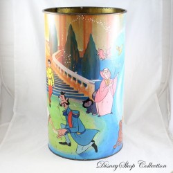 Antique Cinderella Laundry Barrel DISNEY Vintage Metal Trash Can Paper Basket 40 cm