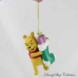 Ornement Winnie l'ourson DISNEY résine cadeaux dans chaussette Noël suspension 8 cm