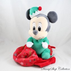 Mickey plush DISNEYLAND PARIS green elf bundle blanket my first Christmas Disney Babies 32 cm