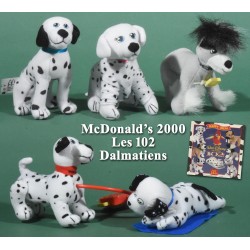 Peluche vibrante Fluffy chien DISNEY Les 102 Dalmatiens jouet McDonald's Cruella noir et blanc 2001