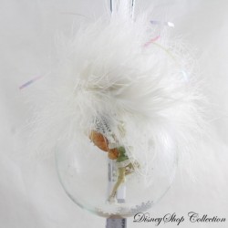 Glass Christmas Ball Tinkerbell DISNEYLAND PARIS Peter Pan White Feather Ball