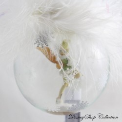 Glass Christmas Ball Tinkerbell DISNEYLAND PARIS Peter Pan White Feather Ball