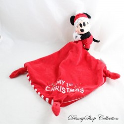 Doudou mouchoir Mickey DISNEY STORE Noël rouge My 1st Christmas