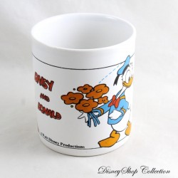 Donald and Daisy DISNEY Stafforshire Kiln Craft Flower Bouquet Mug 9cm Pottery Mug