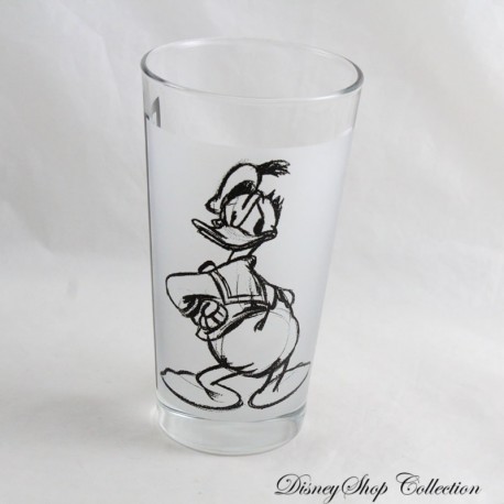 Glass Tall Donald DISNEY Sketch Drawing Sketch Black White Opaque 15 cm