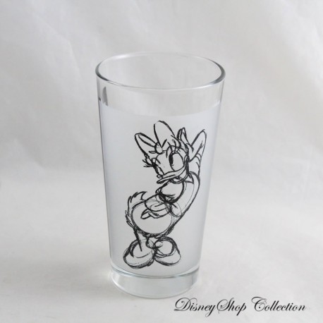 Glas Tall Daisy DISNEY Sketch Zeichnung Skizze Schwarz Weiß Undurchsichtig 15 cm