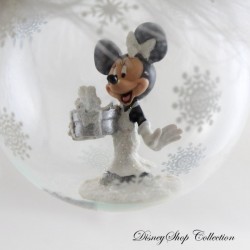 Boule de Noël en verre Minnie DISNEYLAND PARIS robe boule plume blanche