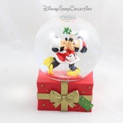 Mickey and Minnie DISNEY Snow Globe Kisses Under the Mistletoe