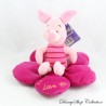 Peluche cochon Porcinet DISNEY NICOTOY rose fleur I love you 23 cm