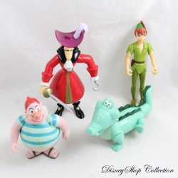 Ensemble de figurines articulées Peter Pan DISNEY lot de 4 Mr Mouche Capitaine Crochet crocodile Peter Pan