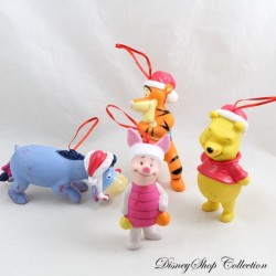 Set di 4 decorazioni da appendere Winnie the Pooh Decorazioni DISNEY Statuette albero di Natale pvc 11 cm