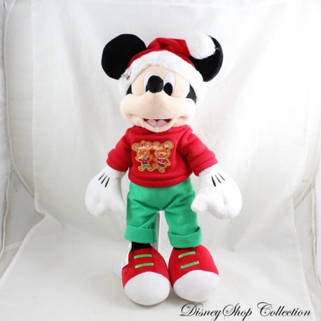 Mickey plush DISNEY STORE Christmas 2020 gingerbread sweater red green 45 cm