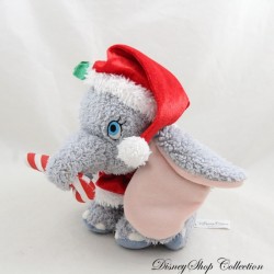 Dumbo Elefante Peluche DISNEY PARKS Cappello Rosso Candy Cane di Natale 23 cm