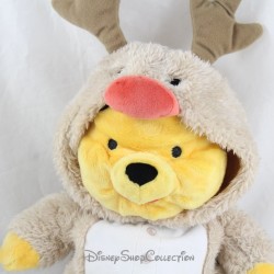 Peluche Winnie l'ourson DISNEY déguisé en renne de Noel