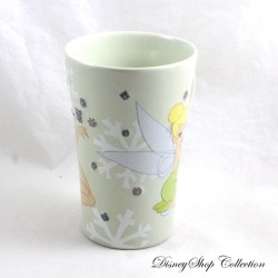 Mug fée Clochette DISNEY STORE flocon de neige tasse verte en céramique 14 cm