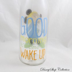 Mickey glass bottle DISNEY Good morning time wake up 27 cm