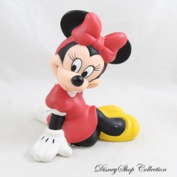 Minnie DISNEY Sitting Piggy Bank Dress Red Plastic 17 cm