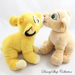 Nala and Simba Lion Cubs Plush DISNEY The Lion King Magnetic Mouth Kiss 20 cm