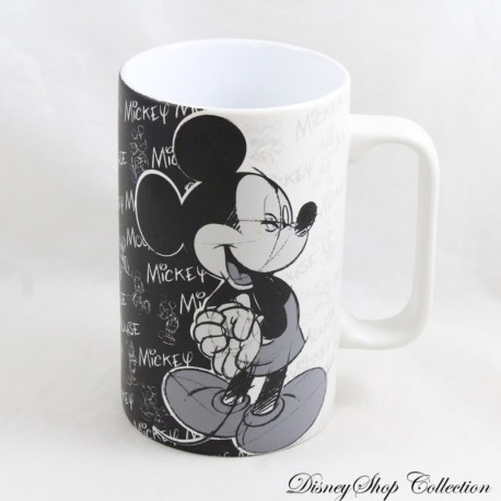 Matte Mickey Mug DISNEYLAND PARIS Black and White Sketch Disney Ceramic Mug 14 cm