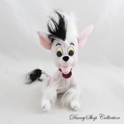 Peluche Fluffy chien DISNEY Les 102 Dalmatiens chien de Cruella noir et blanc 17 cm