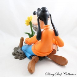 Figurine en résine Dingo DISNEY Rutten statuette Dingo plante une fleur jardine 28 cmRARE