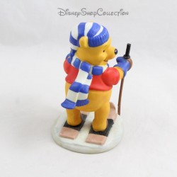 DISNEY Porcelain Winnie Goes Skiing Figurine