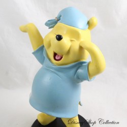 Figura de resina Winnie the Pooh DISNEY RUTTEN despierta en pijama despierta sobre base negra 19 cm