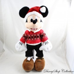 Peluche Mickey DISNEY STORE maglione Natale 2018 cappello 45 cm