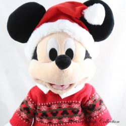 Peluche Mickey DISNEY STORE maglione Natale 2018 cappello 45 cm