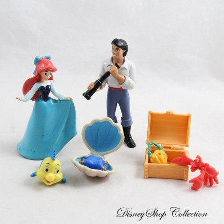 Set aus Die kleine Meerjungfrau DISNEY Ariel Eric Sebastian und Duffel Figuren PVC Spielset