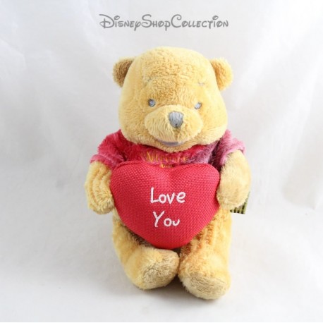 Winnie Puuh Plüsch DISNEY Rotes Herz "Love you"