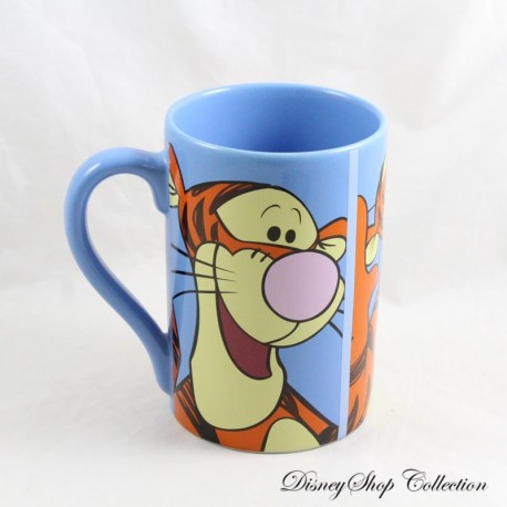 Tigger mug DISNEY STORE Exclusive blue orange 3 images portrait ceramic mug 13 cm