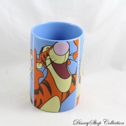 Tigger Becher DISNEY STORE Exklusiv blau orange 3 Bilder Portrait Keramik Becher 13 cm