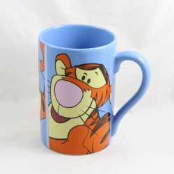 Tigger Becher DISNEY STORE Exklusiv blau orange 3 Bilder Portrait Keramik Becher 13 cm