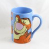 Mug Tigrou DISNEY STORE Exclusive bleu orange 3 images portrait tasse en céramique 13 cm