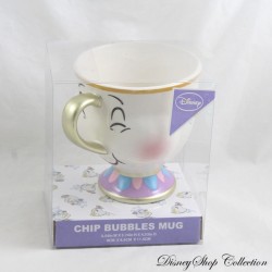 DISNEY Primark La Bella y la Bestia Taza con Cremallera Taza de Cerámica Chip Bubbles 10 cm