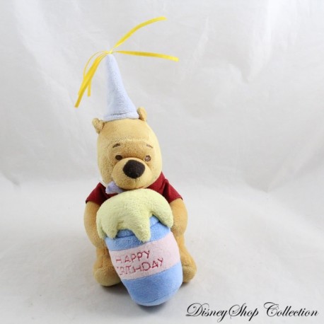 Peluche Winnie the Pooh DISNEYLAND PARIS Cappello Buon Compleanno compleanno 20 cm