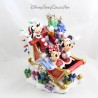 DISNEY PARKS Christmas Sleigh Resin Figurine Mickey Minnie Goofy Donald