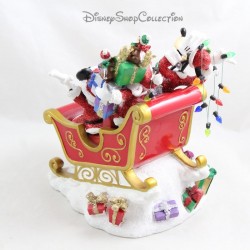 DISNEY PARKS Christmas Sleigh Resin Figurine Mickey Minnie Goofy Donald