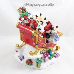 PARQUES DISNEY PARQUES Trineo de Navidad Figura de resina Mickey Minnie Goofy Donald