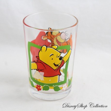 Vintage 8090's Winnie and Tigger DISNEY Glass Winnie the Pooh and Friends Vaso de mostaza