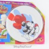 Grande assiette Mickey DISNEY ombres rouge bleu céramique 27 cm NEUF