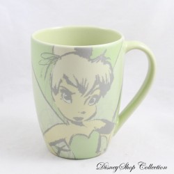 Mug fée Clochette DISNEY STORE Tinkerbell boudeuse esquisse dessin crayon tasse verte 11 cm