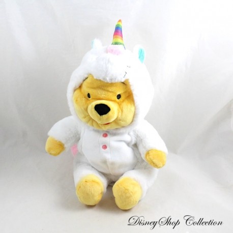 DISNEY Nicotoy Winnie the Pooh plush dressed as a white unicorn 32 cm