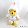 Peluche Winnie l'ourson DISNEY Nicotoy déguisé en licorne blanche 32 cm