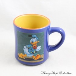 Taza Donald DISNEY STORE Pato Donald Caminando Azul Naranja 10 cm