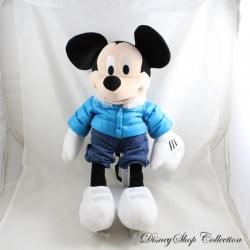 Mickey plush toy DISNEY STORE 2011 blue coat jeans and Christmas skates 45 cm