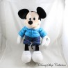 Peluche Mickey DISNEY STORE 2011 manteau bleu jean et patins Noël 45 cm